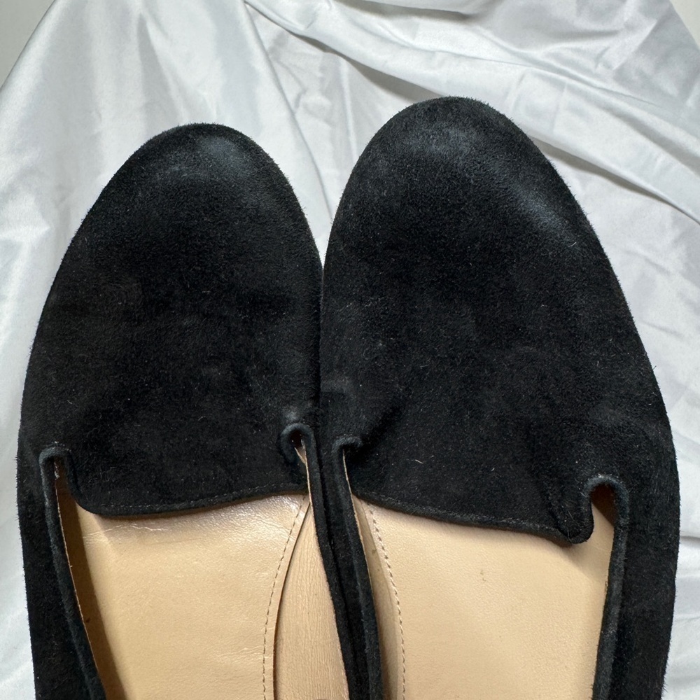 J. Crew Black Suede Smoking Loafer Flat Shoes Size 6.5 - Picture 3 of 16